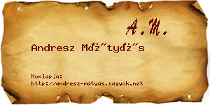 Andresz Mátyás névjegykártya
