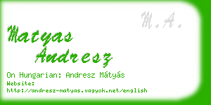 matyas andresz business card