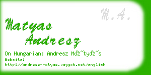matyas andresz business card